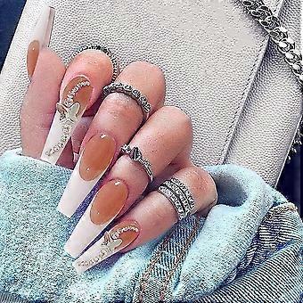 504 Stück Sargnägel XXL Lang – Quadratische Press-On-Nägel, Transparent, Für Nageldesign, Einfach Zu Bemalen & Kürzen