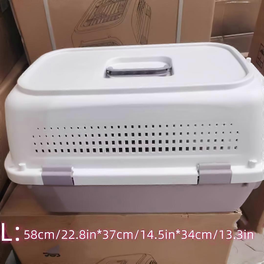 1pc Deluxe Cat Flight Crate - Safe & Comfortable Portable Carrier with Skylight Ventilation, Spacious Large Viewing Angle, Airline-Approved Design for