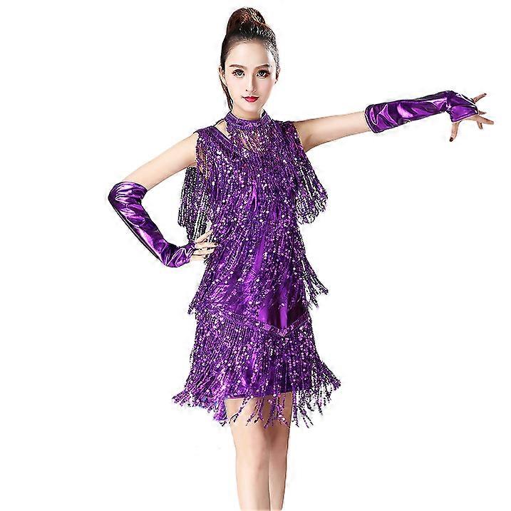 Latin Dance Dress Sequin tassel dress Belly Dance Night Club