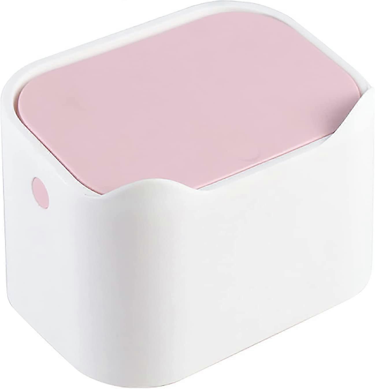 Small Tabletop Trash Can, Portable Mini Table Trash Can, Press Type Lid, Desktop Tissue Box Holder