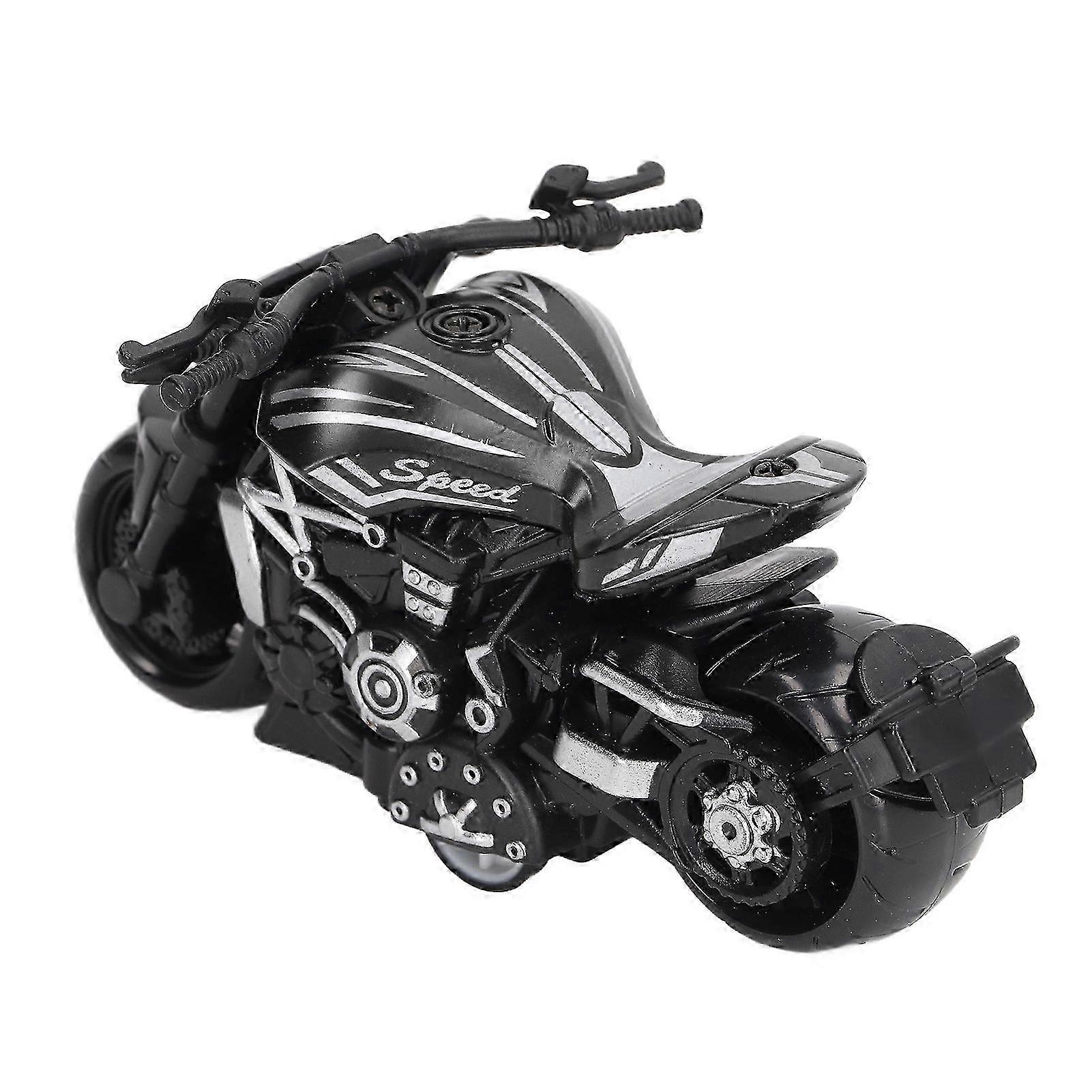 Alloy Pull Back Motorcycle Toy Model for Kids Aged 3 and Up - Cool Tiny Black Design