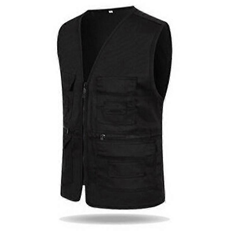 נשים דיג מטען אפוד מזדמן ספארי אפוד אחיד בצבע אחיד מעיל