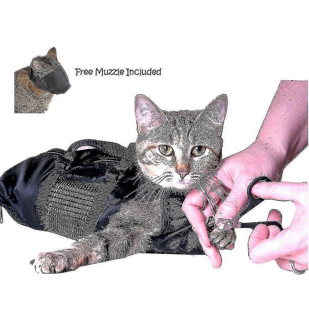 Heavy Duty Mesh Cat Grooming And Bathing Restraint Bag For Claw And Nail Trimming