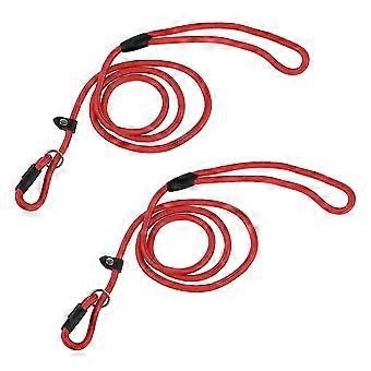 Nylon Rope Dog Whisperer Style Slip Train Leash Lead Collar Red
