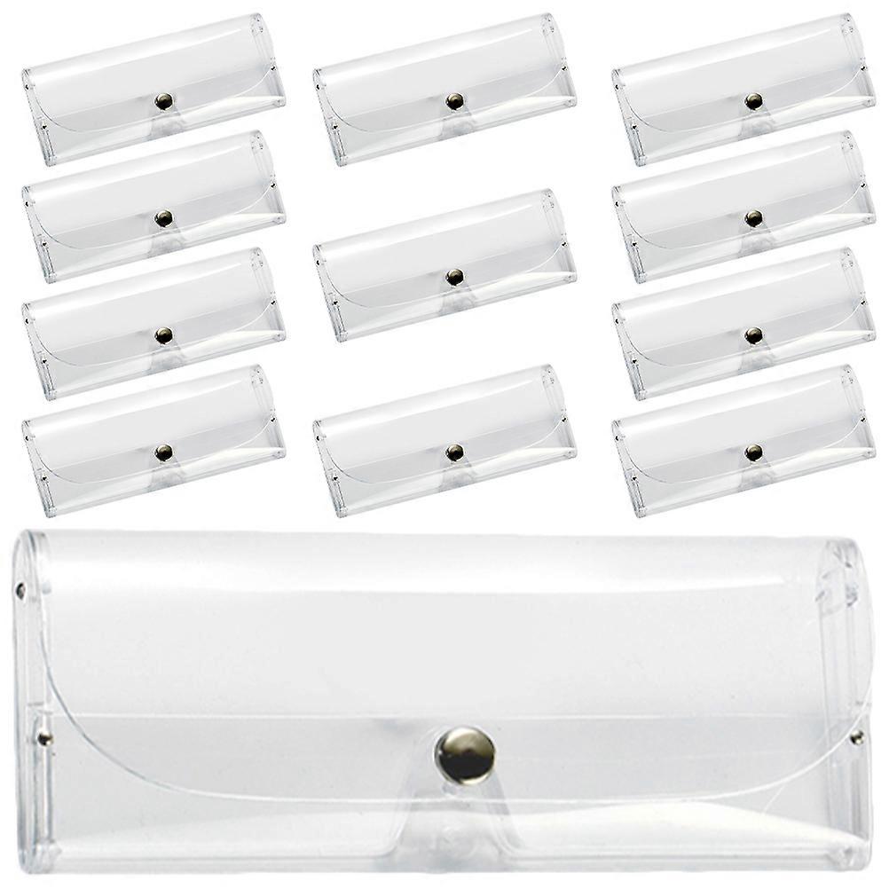 12pcs Transparent Hard Glasses Cases Eyeglasses Case Sunglasses Storage Case
