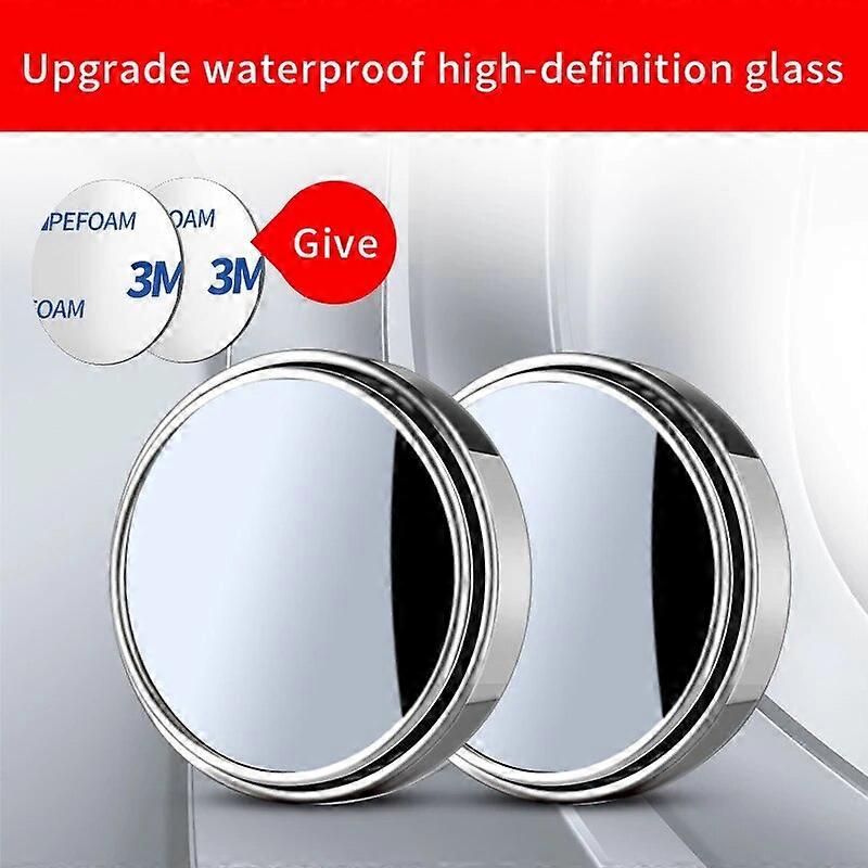 2Pcs Car Rearview Sucker Mirrors 360 Blind Spot Mirror Adjustable Round Frame Convex Wide-angle Clear Rearview Auxiliary MirrorMotor Vehicle Mirrors
