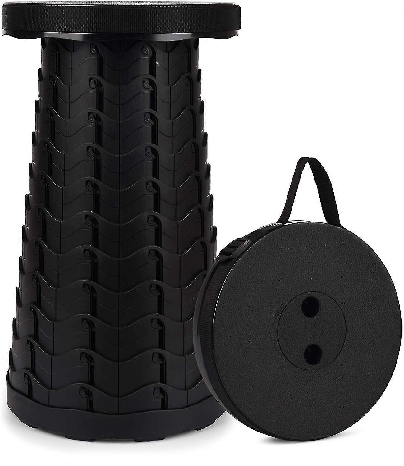 Udendørs Rejser Portable Teleskopisk Folding Camping Taburet (sort)