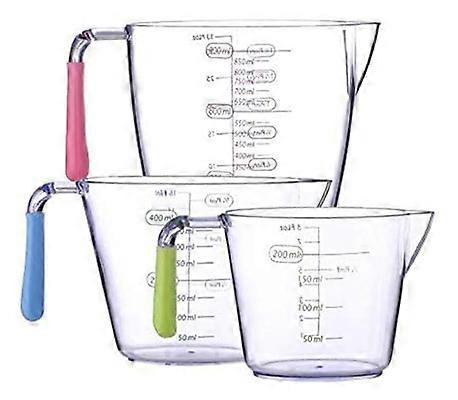 3 pieces plastic measuring cup transparent dishwasher-safe