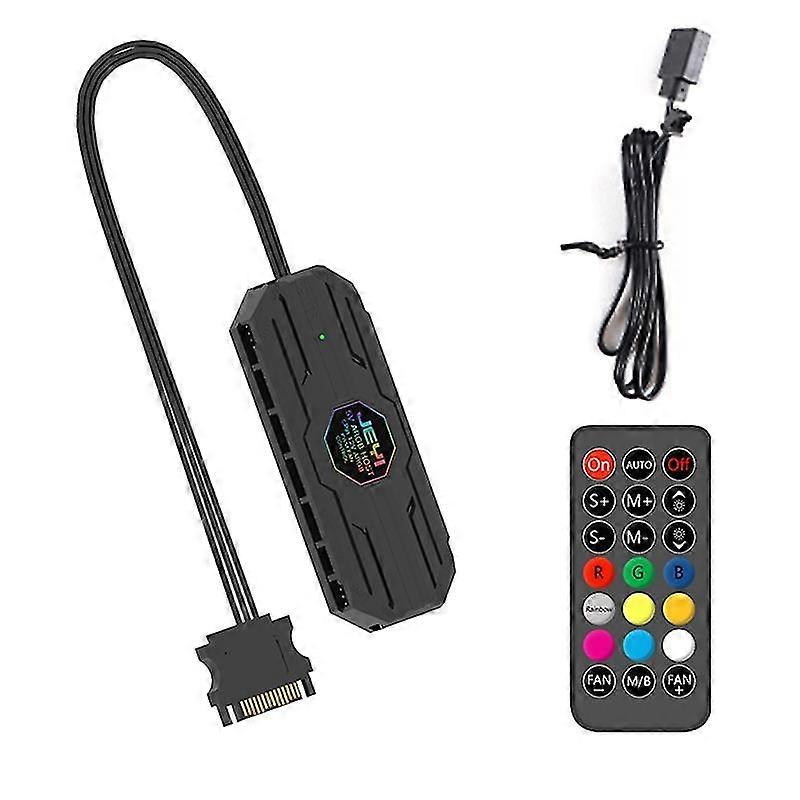 Led Intelligent Temperature Controller 6pin 12v Fan Hub Speed Controller