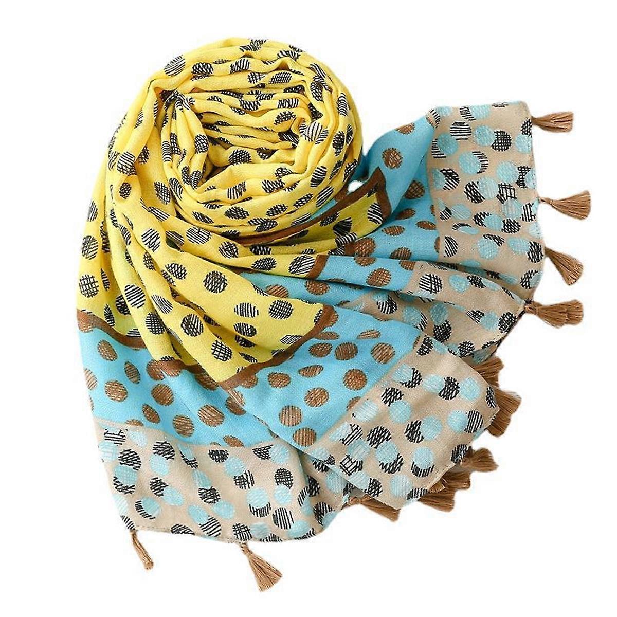 Lightweight polka dot silk scarf for winter warmth