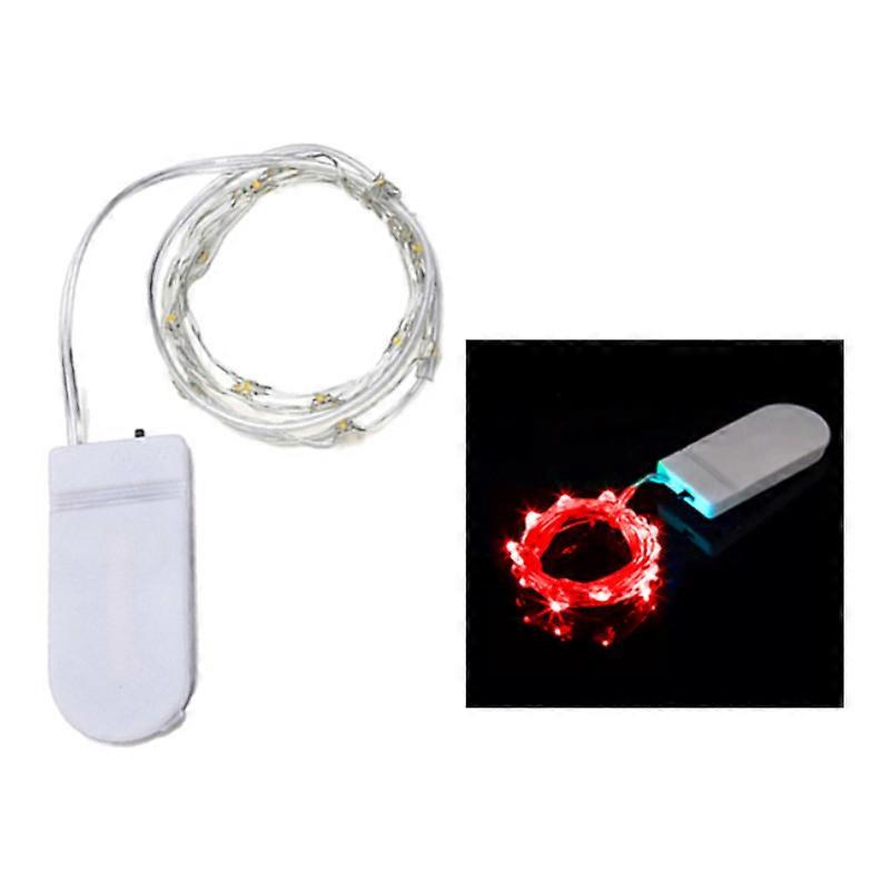 10PCS Led Copper Wire Fairy Battery Powered LED String Lights Wedding Party Indoor Christmas Decoration Garland Lights,red
