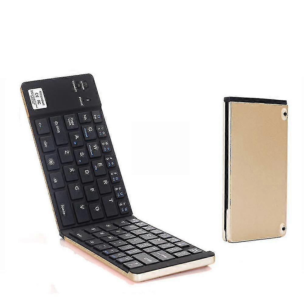 Dual Folding Wireless Bluetooth Keyboard, Mini Keyboard For Ios Ipad