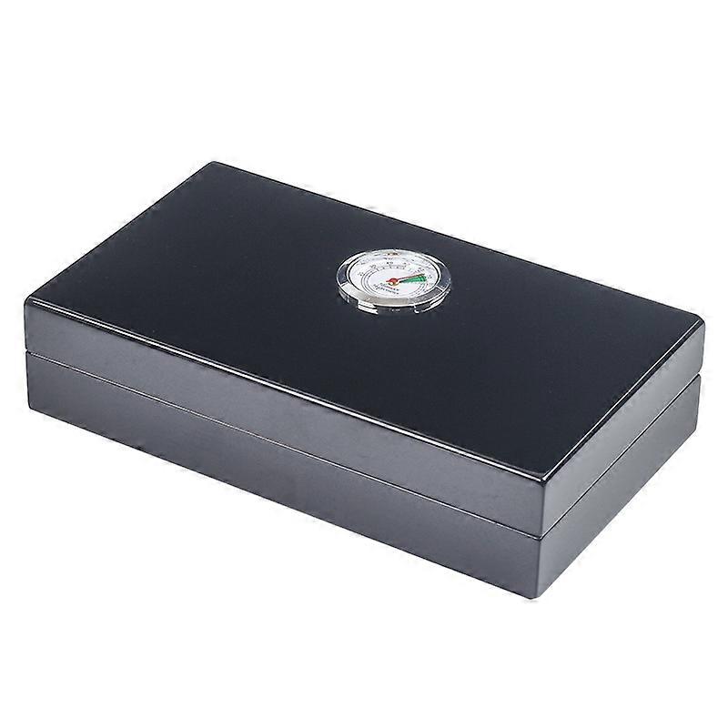 Black-Mini Cigar Humidor for Travel, Couch or Patio in with Cedar Wood