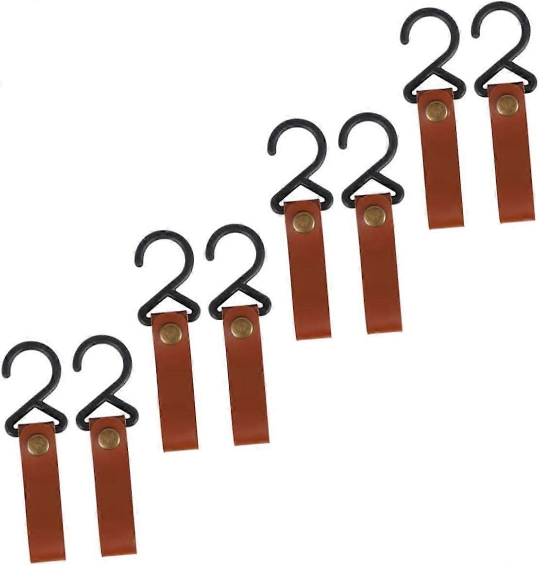 8-Pack Wind Rope Buckle Clothes Hooks Pan Pot Rack Hooks with Nylon Strap Utensil Hooks Outdoor Hooks Outdoor Cookware Clips