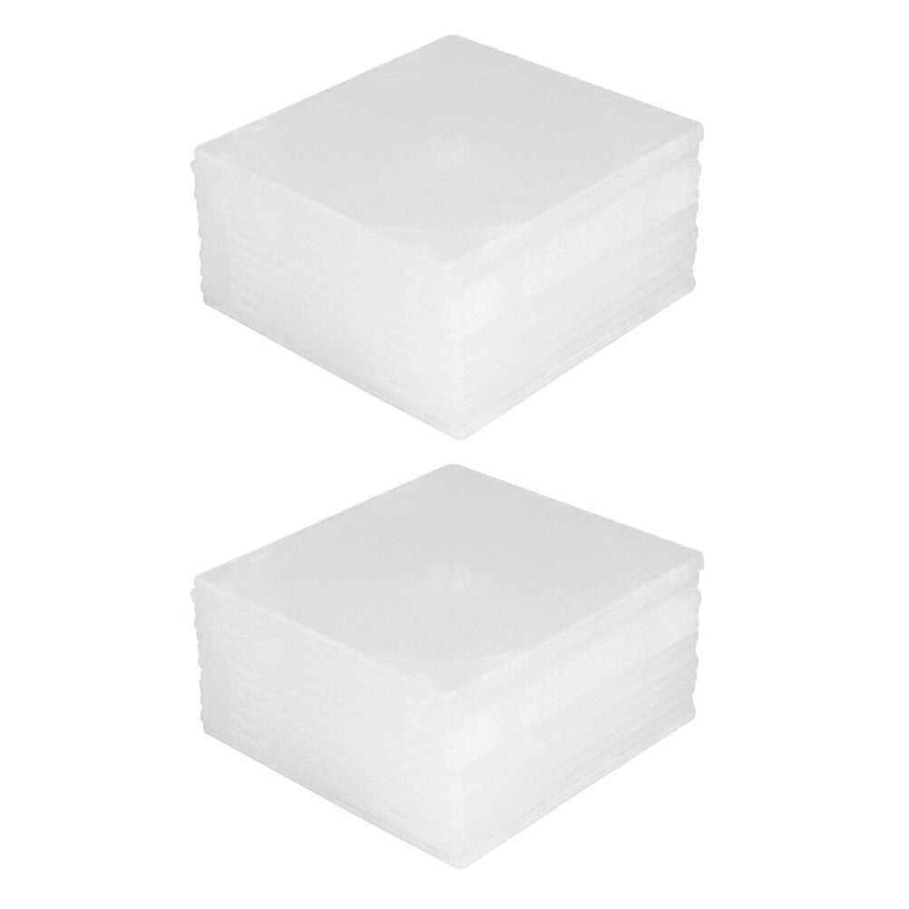 20Pcs Transparent Single CD DVD Case Boxes Slim Clear Storage Organizer