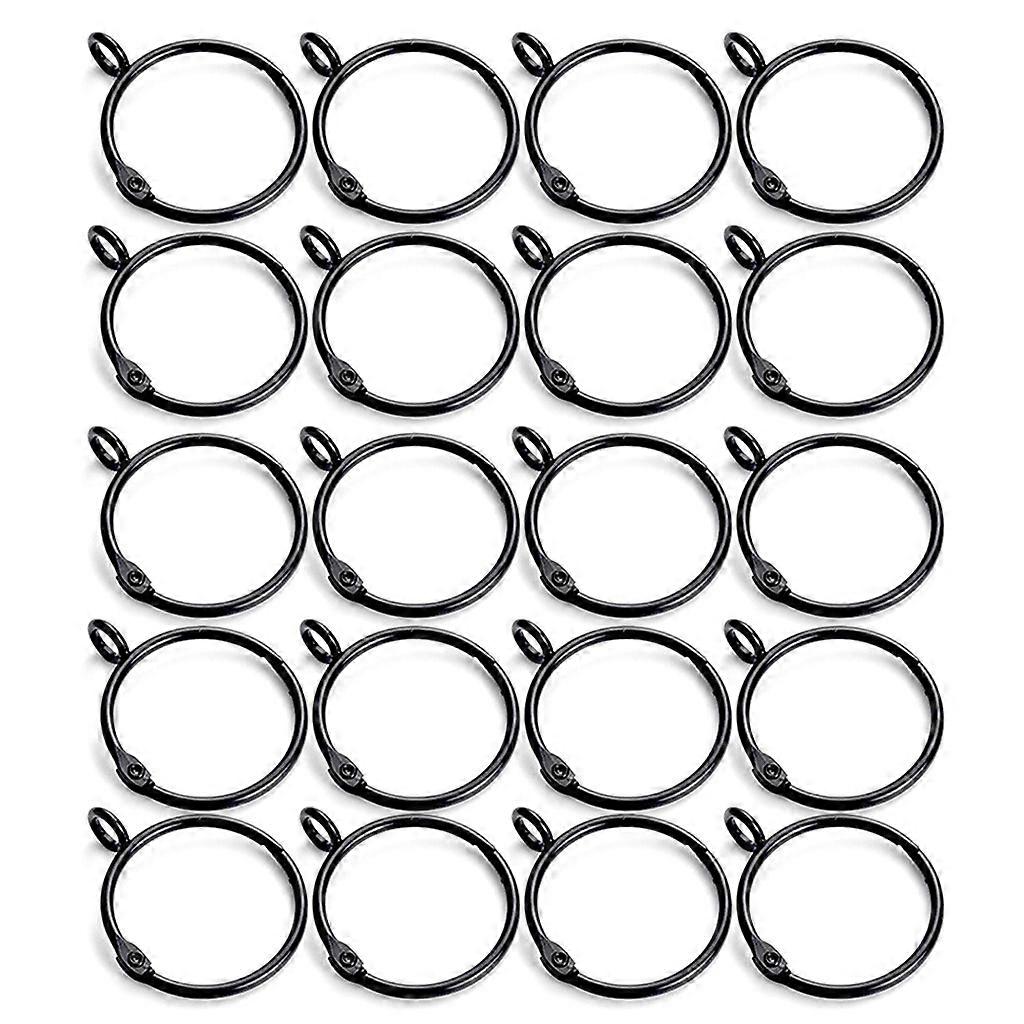 20x Metal Openable Curtain Rings w/Eyelets Rustproof Window Treatment Hardware
