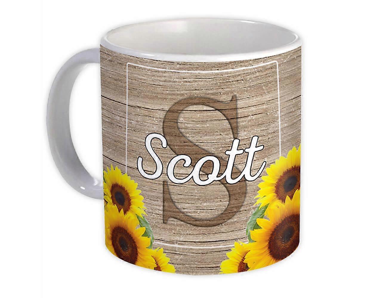 Gift Mug: Sunflower Personalized Name Flower