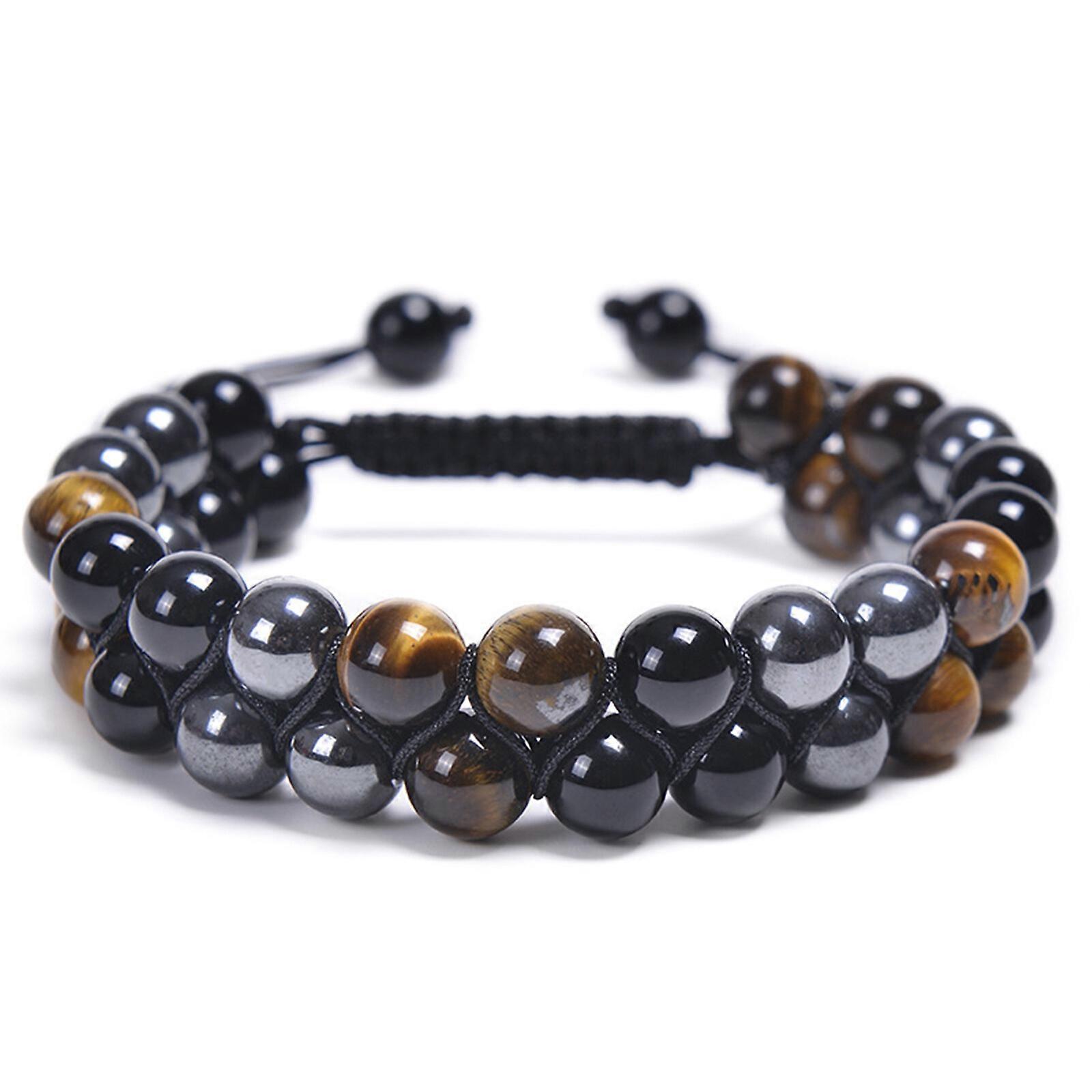 2023 New Obsidian Agate Tiger Eye Double Layer Bracelet