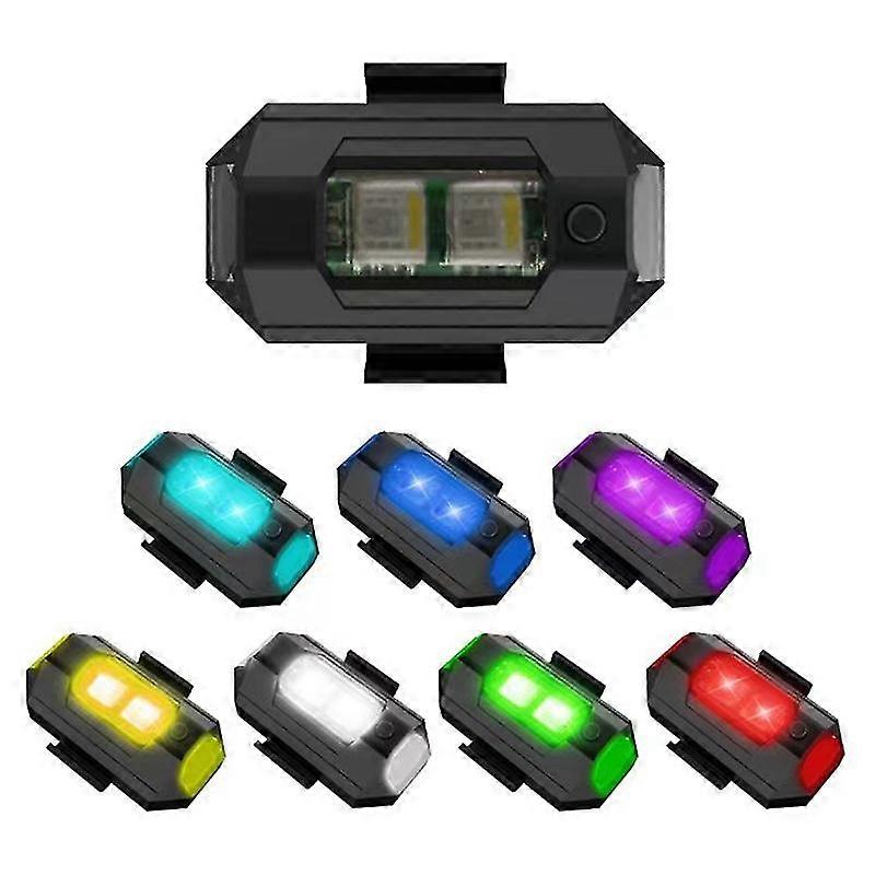 Motorcycle Led Warning Light Car Mini Signal Light Drone With Strobe Light 7 Colors Anti-collision Turn Signal Indicator