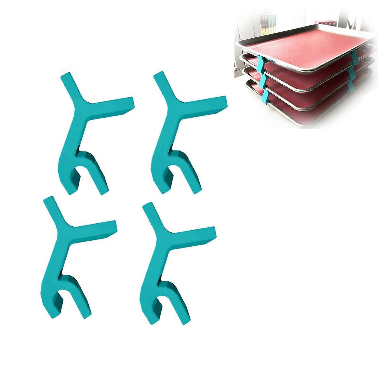 4pcs Plastic Pallet Rack Kitchen Tray Holder Baking Sheet Stacker