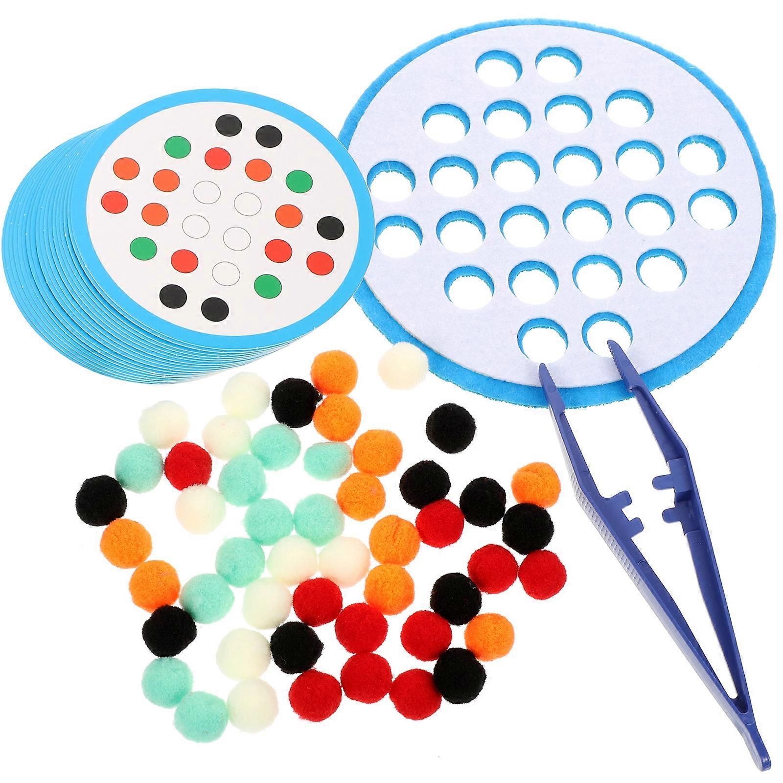 1 Set of Kids Table Game Toys Fuzzy Balls Picking Toys Interesting Balls Toys Kids Interactive Toys