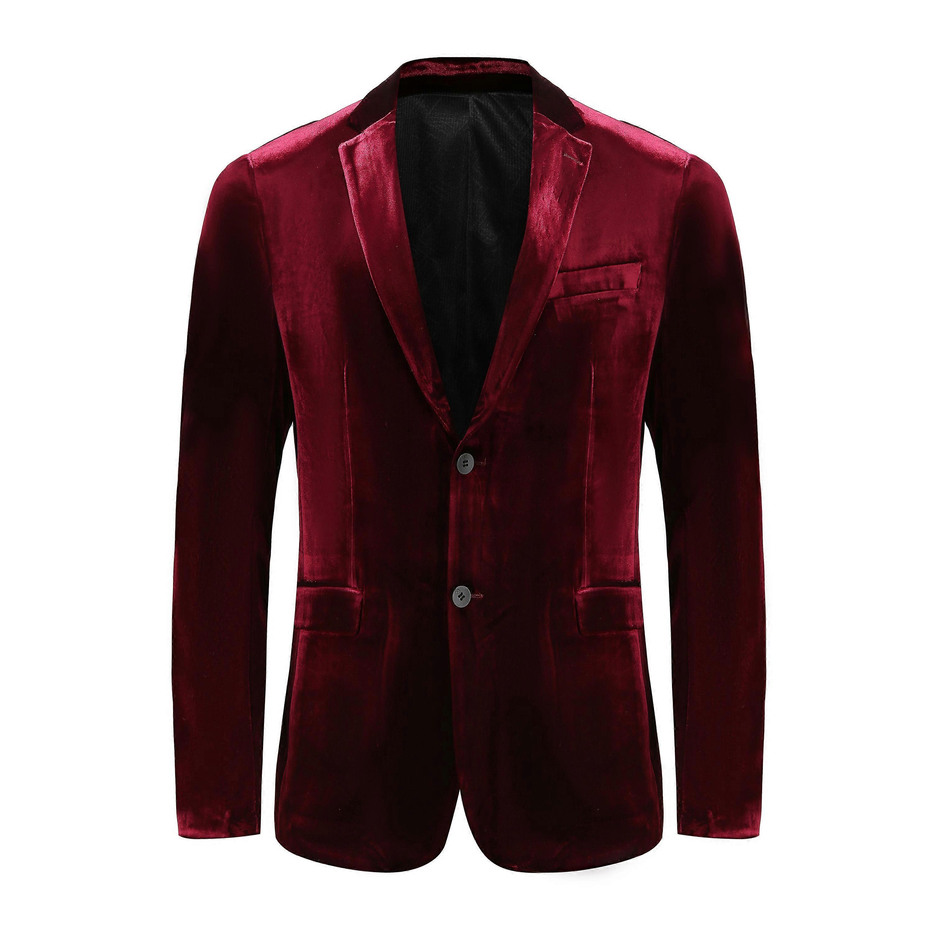 Men's Velvet Blazer Slim-Fit Solid Jacket