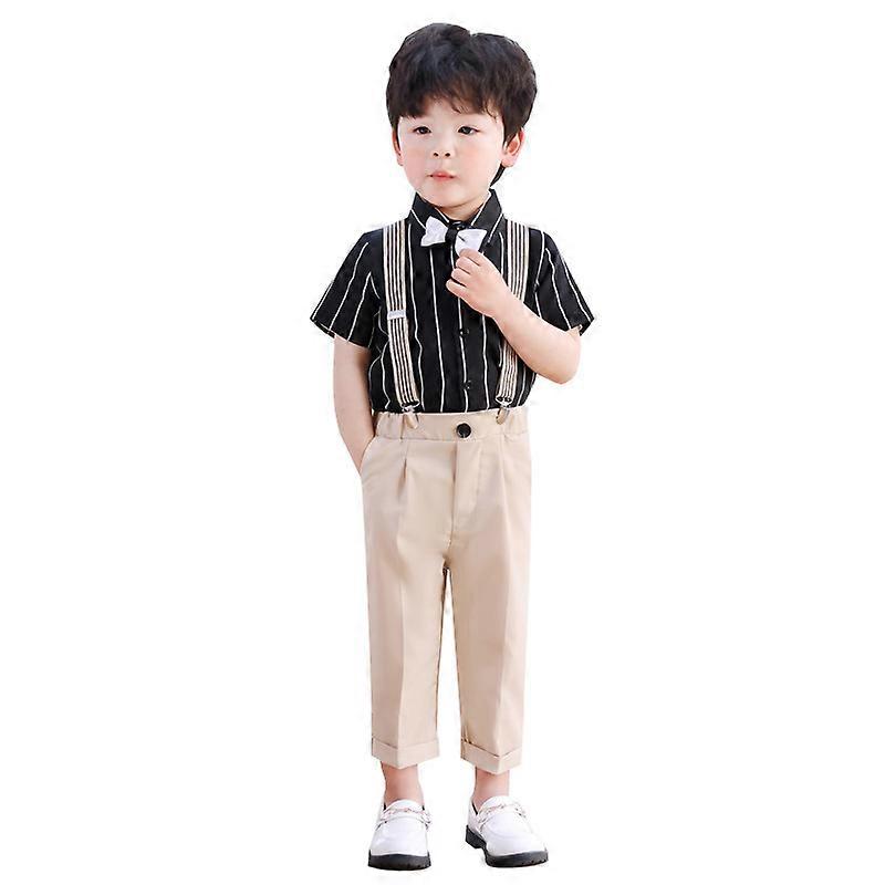 Boys Gentleman Outfit Set Bowtie 4PCS Formal Tuxedo Suits