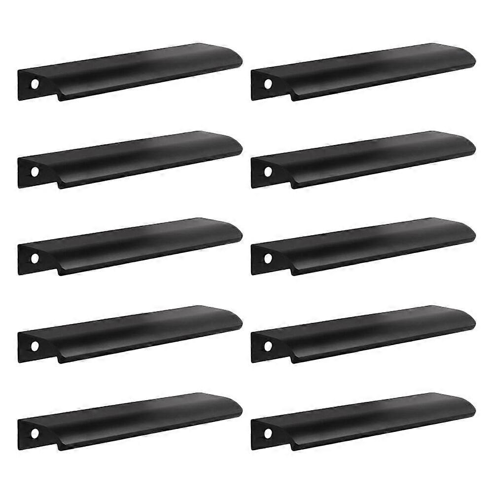 10pcs Hidden Finger Pull Handle Creative Cabinet Pulls Black Mount Finger Pull