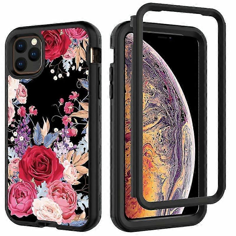 For Iphone 11 Pro Max Electroplated Imd Full Coverage Shockproof Pc + Skin + Silicon Case(zca1-0010)