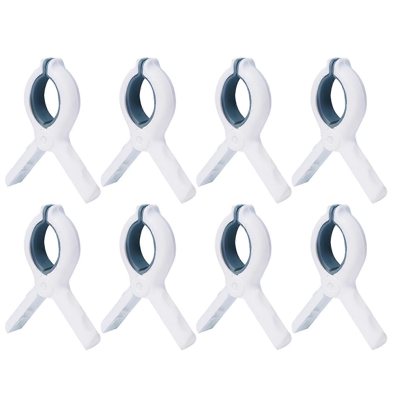 8 Pcs Clothes Hanging Clips Windproof Non-slip Grip Smooth Edges Big Size Strong Claw Towel Drying Fixers Thicken Home Sock-airing Beach Towel Holders