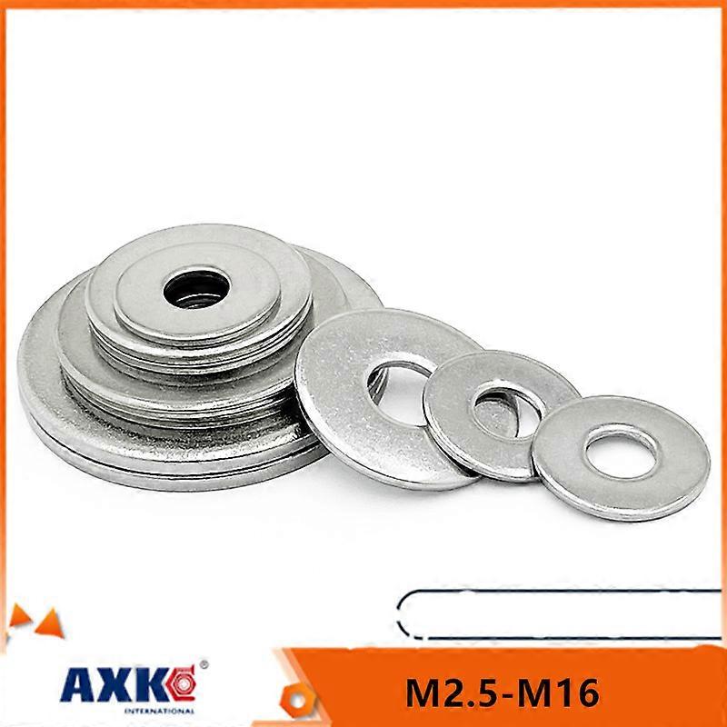 2/50X M2.5 M3 M3.5 M4 M5 M6 M8 M10 M12 M14 M16 A2-70 304 Stainless Steel Large Size Oversize Big Wider Flat Washer Plain Gasket