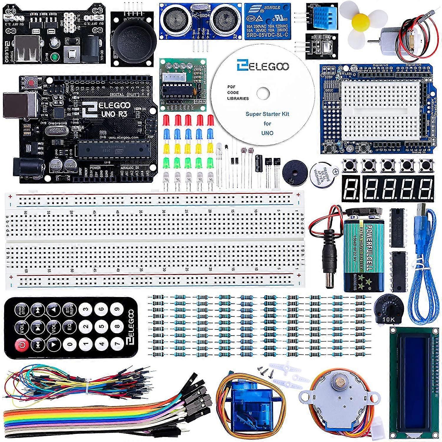 Uno Project Super Starter Kit con Tutorial e Uno R3 compatibile con Arduino Ide