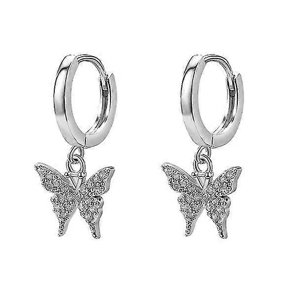 Crystal Butterfly Hug Drop Earrings