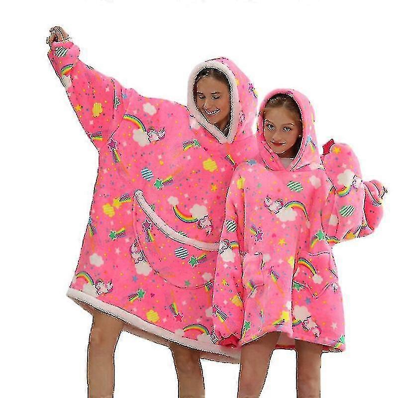 Winter Sherpa Blanket Plush Fleece Family Matching Hoodie Girl Sweatshirt Avocado Homewear