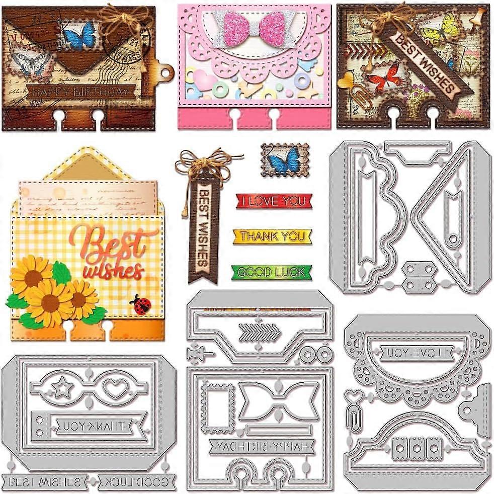 Envelope Interface Frame Cutting Dies for Card Making Bow Metal Die Cuts Cutting Dies Templates for Scrapbooking Journal Embossing Paper Craft Decor