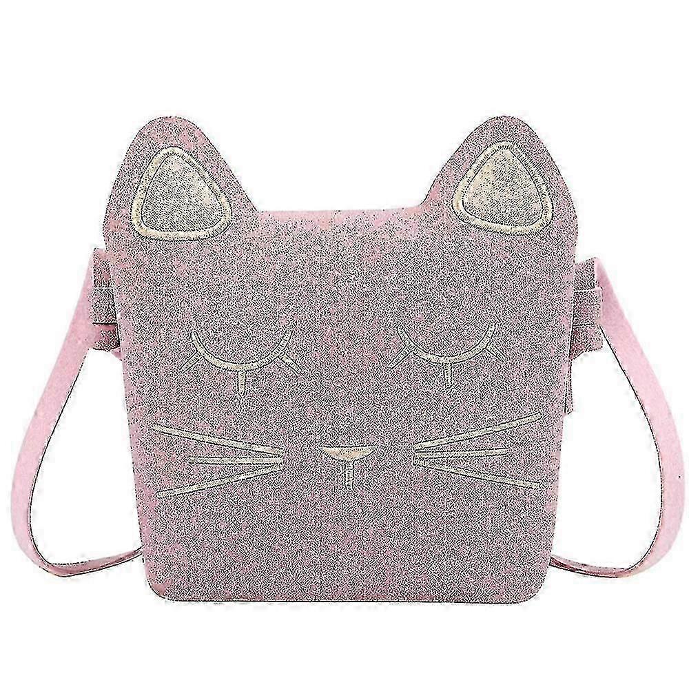 新しいピンク1個キッズキャット財布小さな女の子の幼児財布クロスボディバッグ