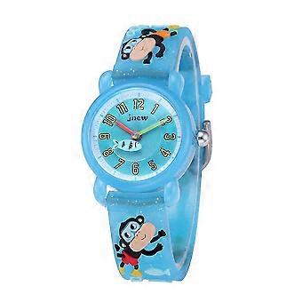 Children Watch 3D Cartoon Pattern Silicone Band Waterproof Quartz Wristwatch Gift Kids Boys Girls Monkey, Light