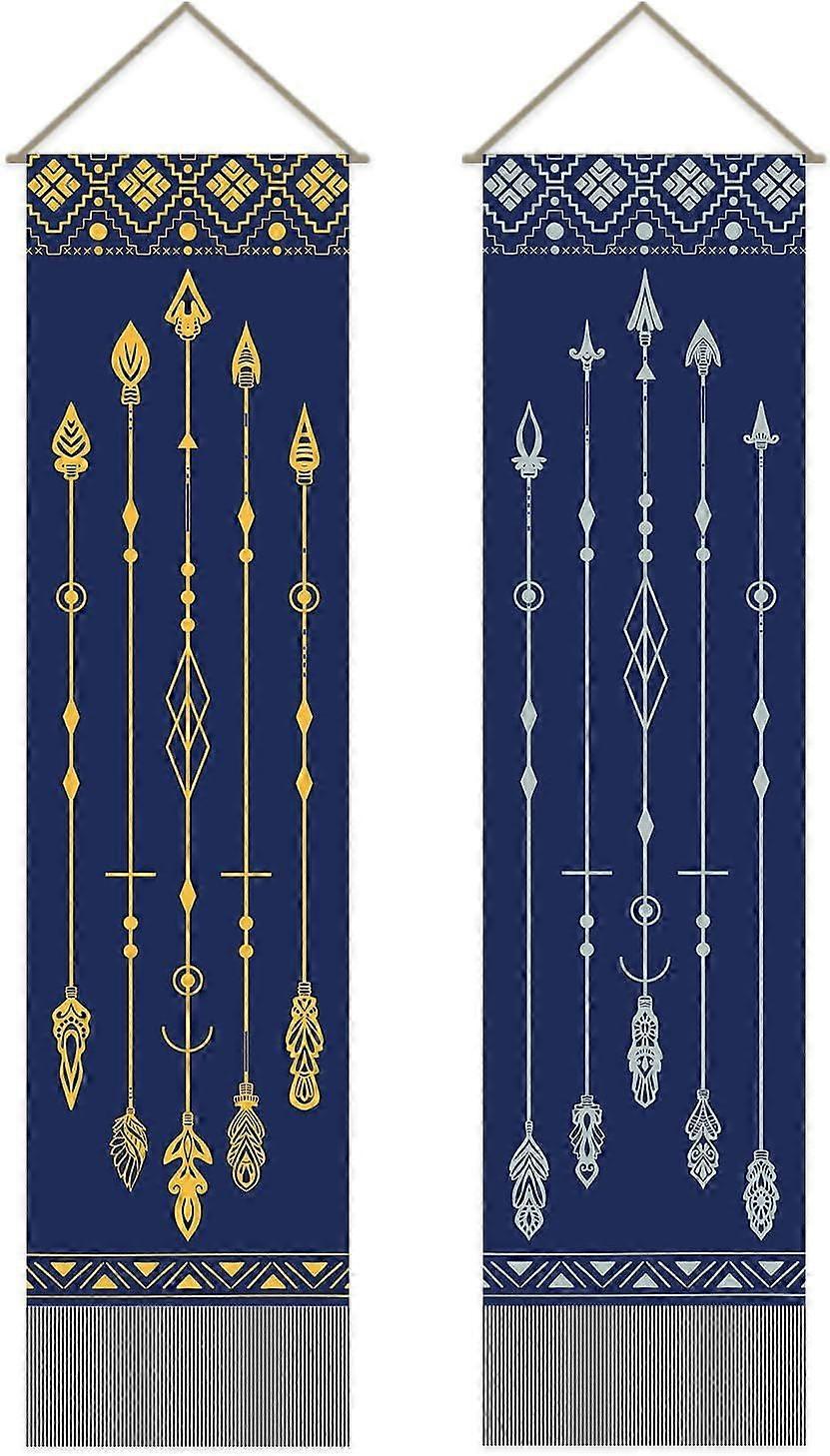 Pack of 2 Bow and Arrow Shape Tapestries Arrow Vertical Bohemian Tapestry Mystical Bohemianl Tassel Tapestry Wall Hanging for Bedroom Living Room Home