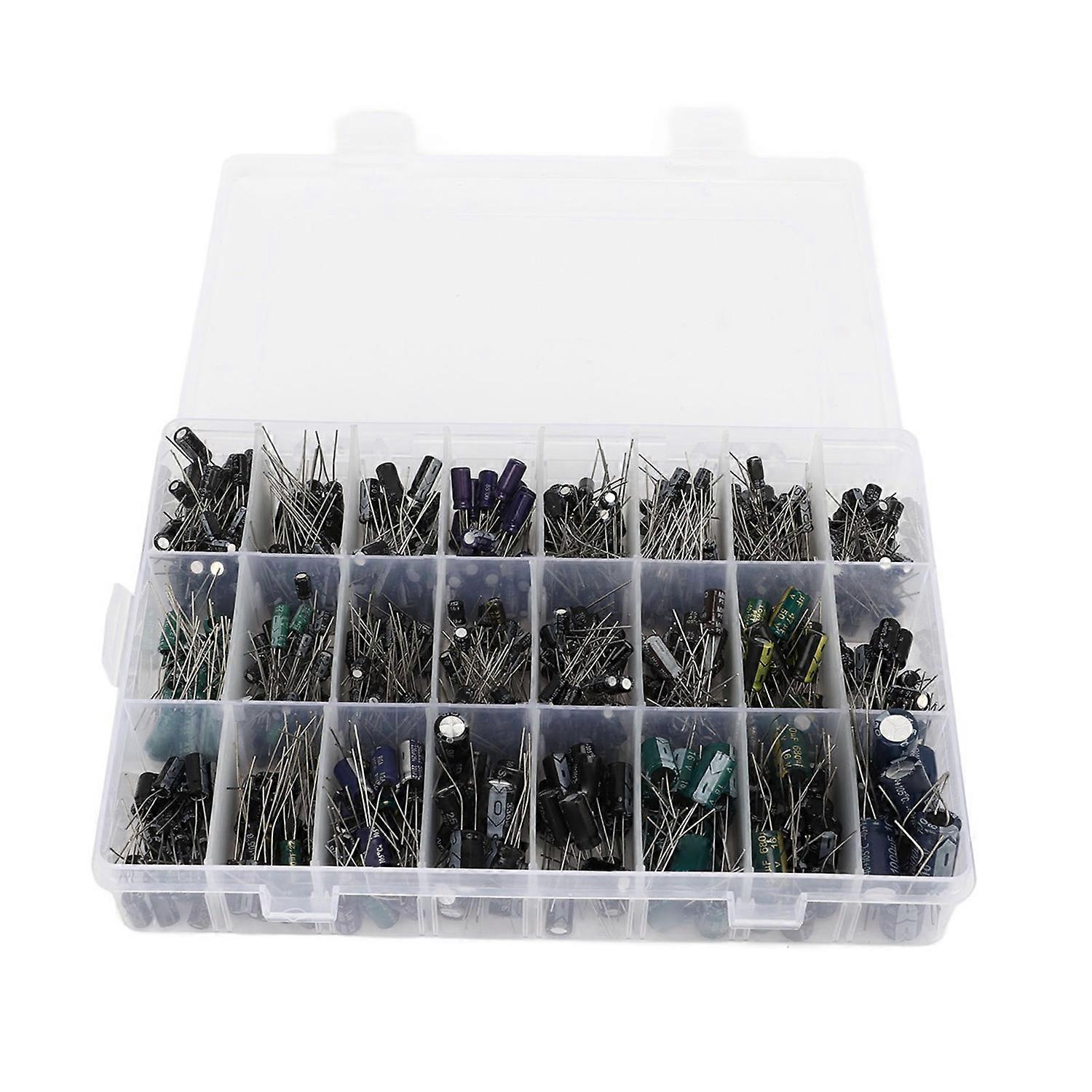630Pcs 24Value Electrolytic Capacitor 0.1uF to 1000uF Aluminum Electrolytic Capacitor Assortment Kit