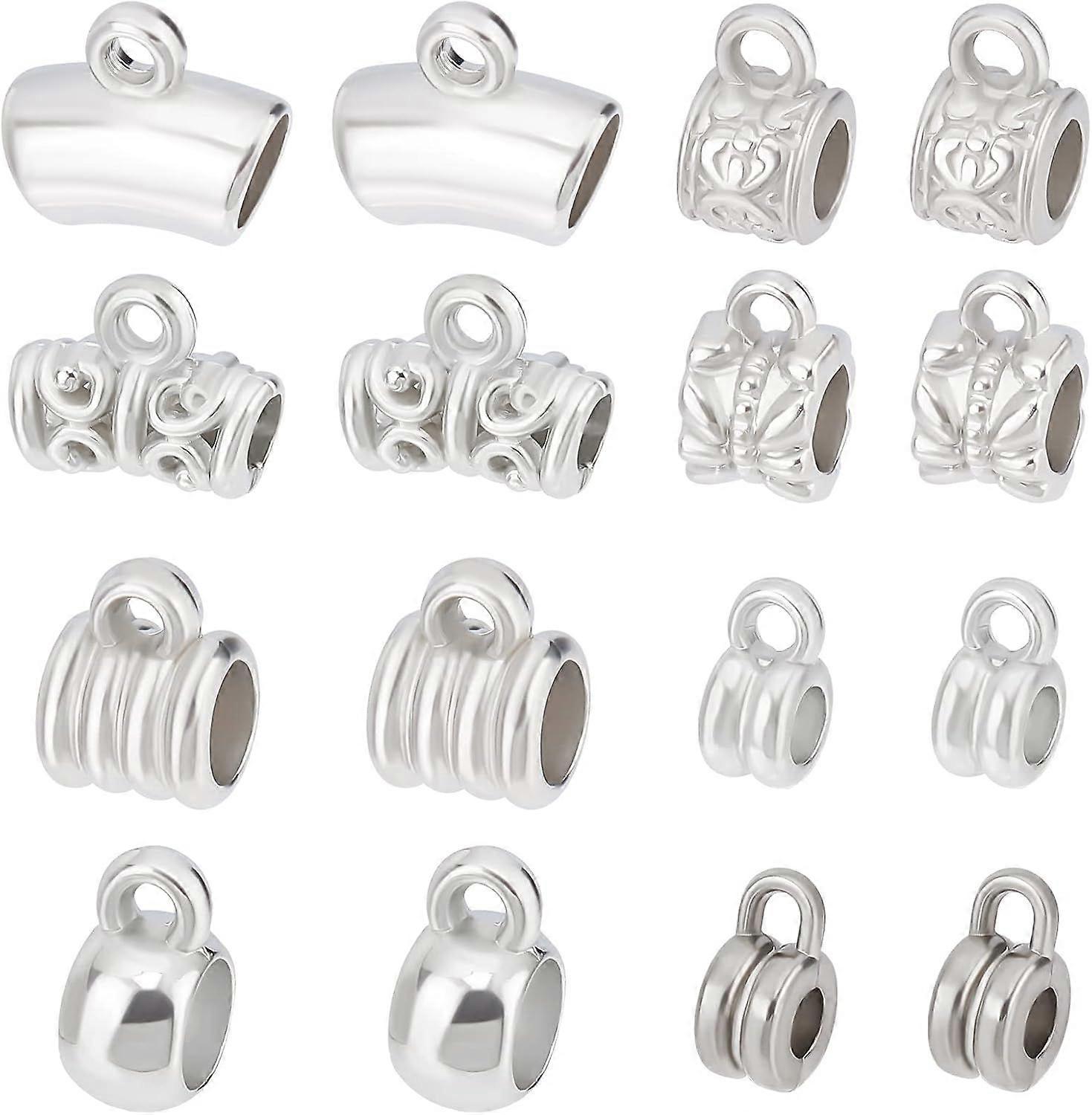 400Pcs 8 Styles Bail Beads Charms Dangle Hanger Beads CCB Plastic Hanger Links Tube Bail Beads Loose Spacer Beads with Loop Hanger Connector