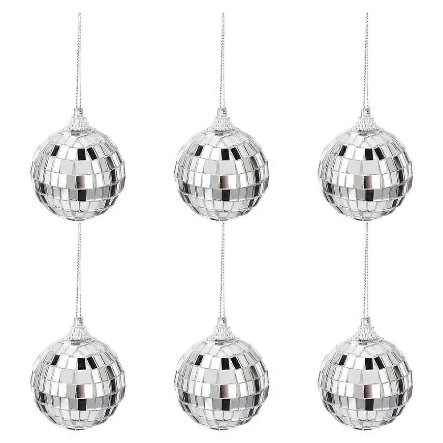 Set of 6 Hanging Disco Balls for Tree Decoration