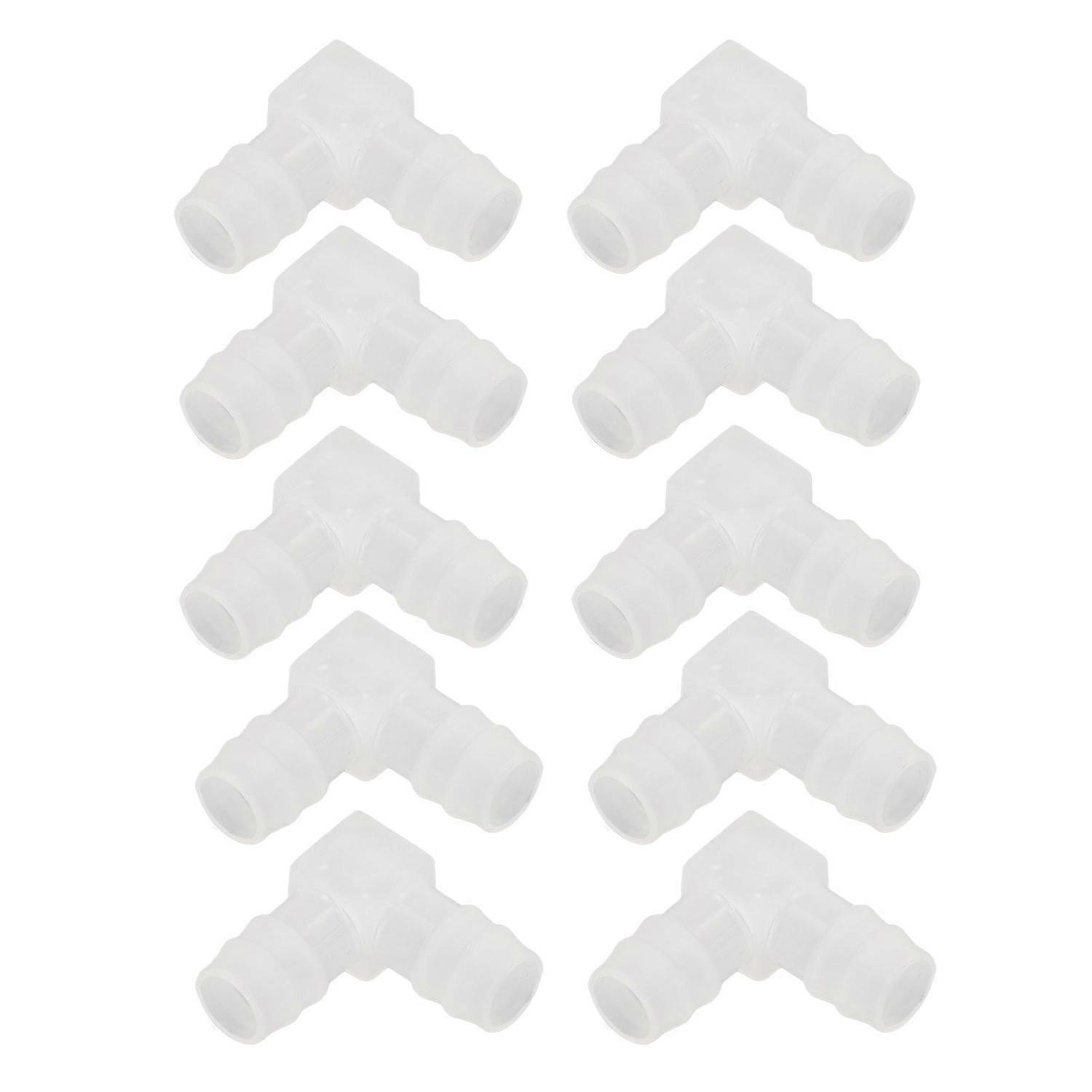 10Pcs Plastic Hose Joint 90° Elbow Bend PP Non Toxic Odorless L Pipe Connector for Aquarium Laborato