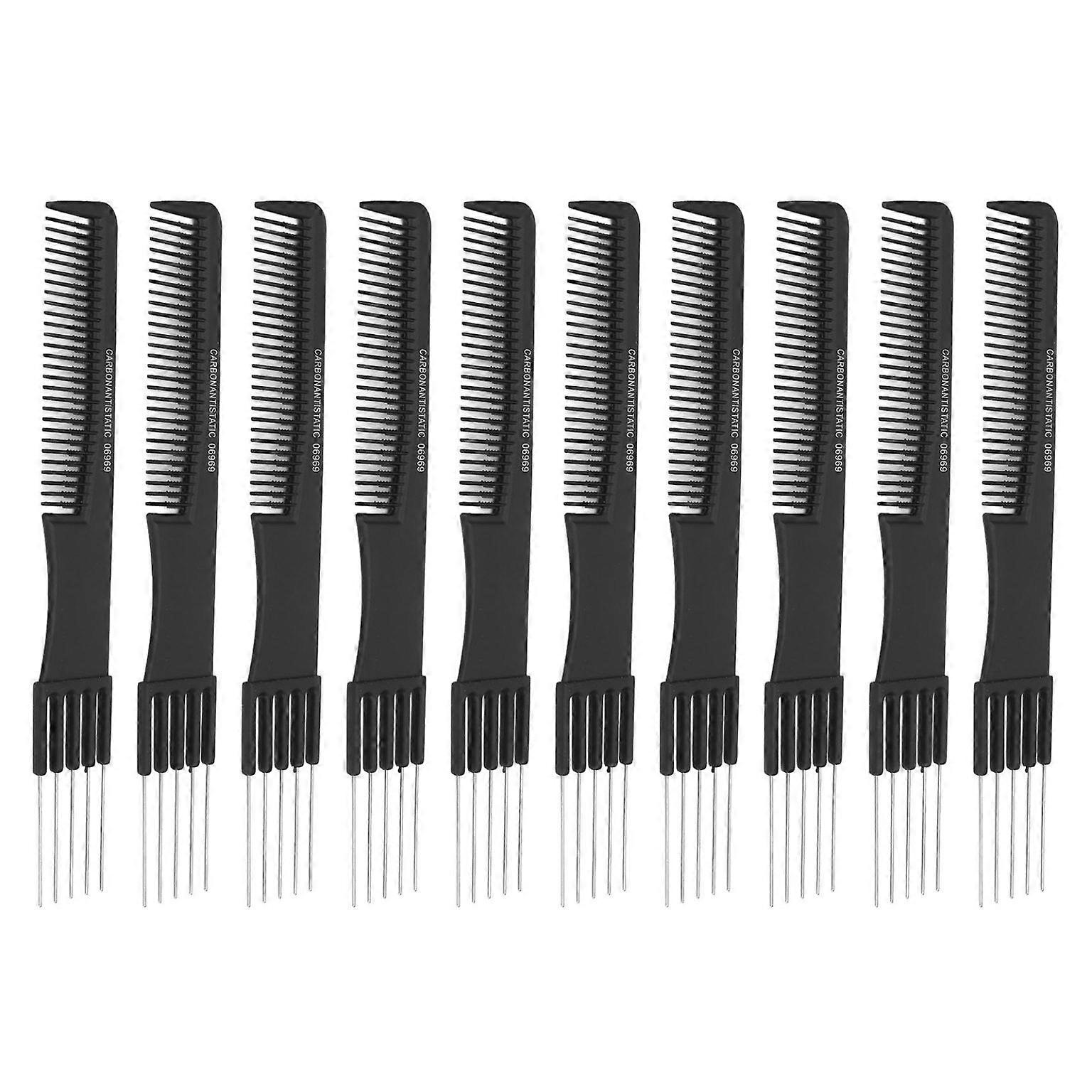 Carbon Lift Teasing Combs - Plastic Salon Teasing Combs for Perfect Volume