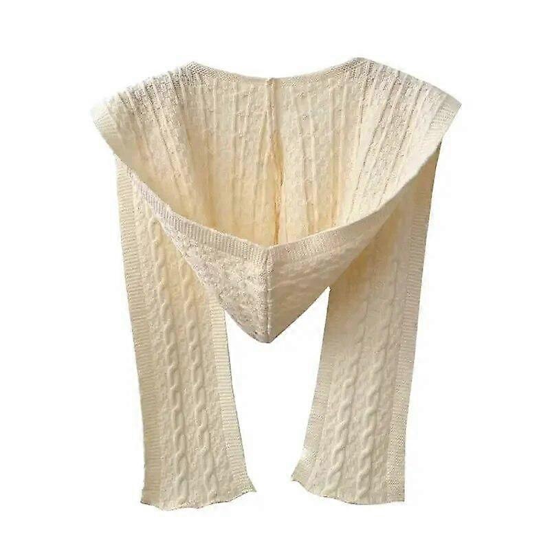 Knitted Hooded Shawl Sweet Fashion Scarf Outdoor Warm Comfortable Solid Color Shoulder Lapping Knit Accessories Autumn Winter
