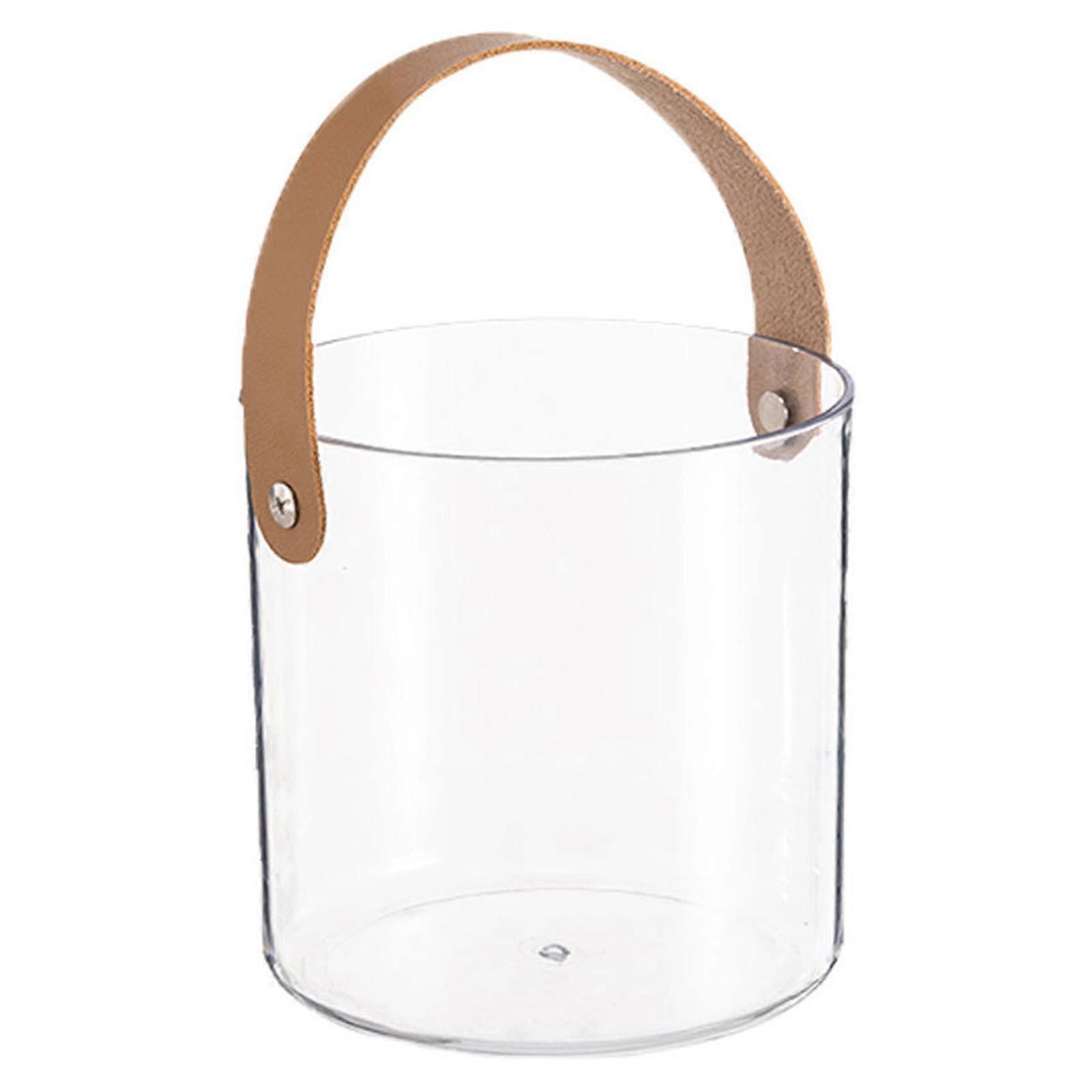 Fruit Basket with Handle Transparent Storage Box DIY Flower Arrangement Buckets Portable Clear Beer Storage Bucket Gift