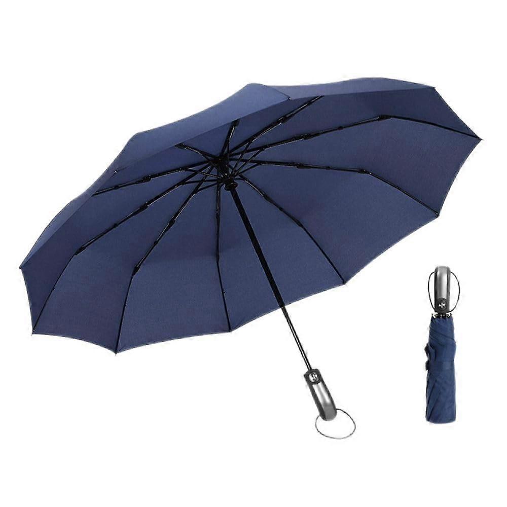 Compact Windproof Umbrella for Car and Backpack Travel, Heavy Duty Canopy for Wind and Rain Protection