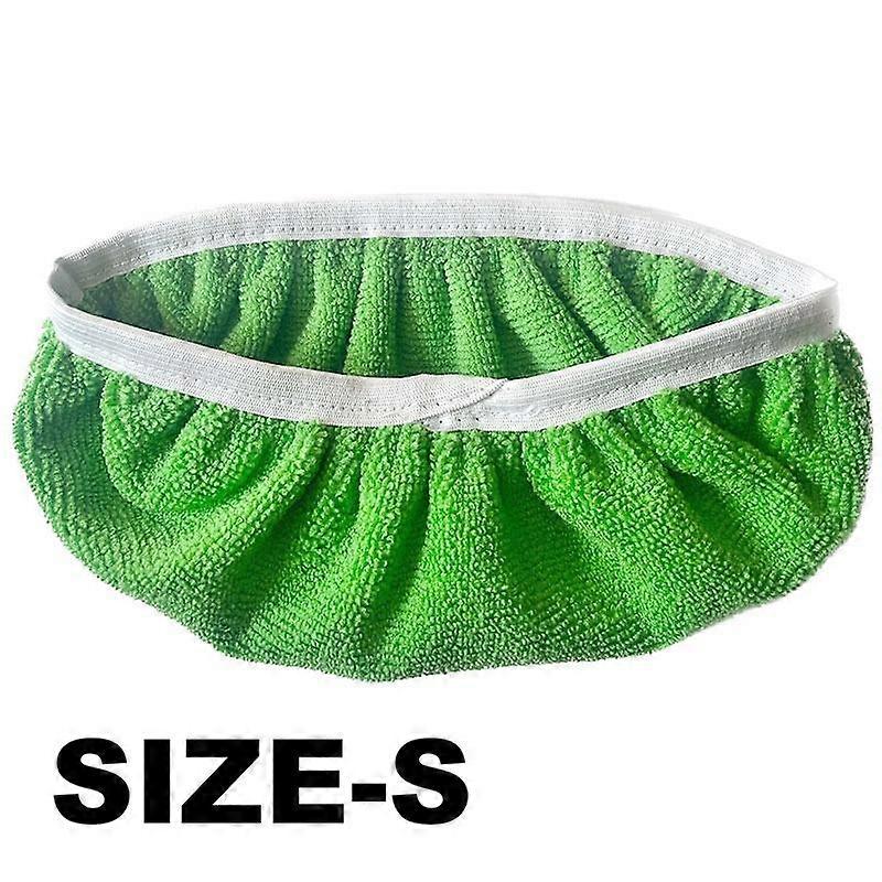 2PCS Thickened Elastic Band Flat Mop Cloth Coral Fleece/Microfiber/Chenille Replacement Rotary Mop Cleaning Pad for Bathroom