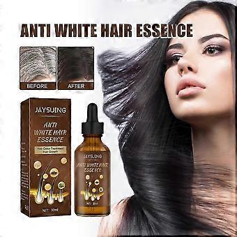Jaysuing Anti-Grey Hair Essence Vit till svart Hair Essence Scalp Massage Moisturizing Hair Essence