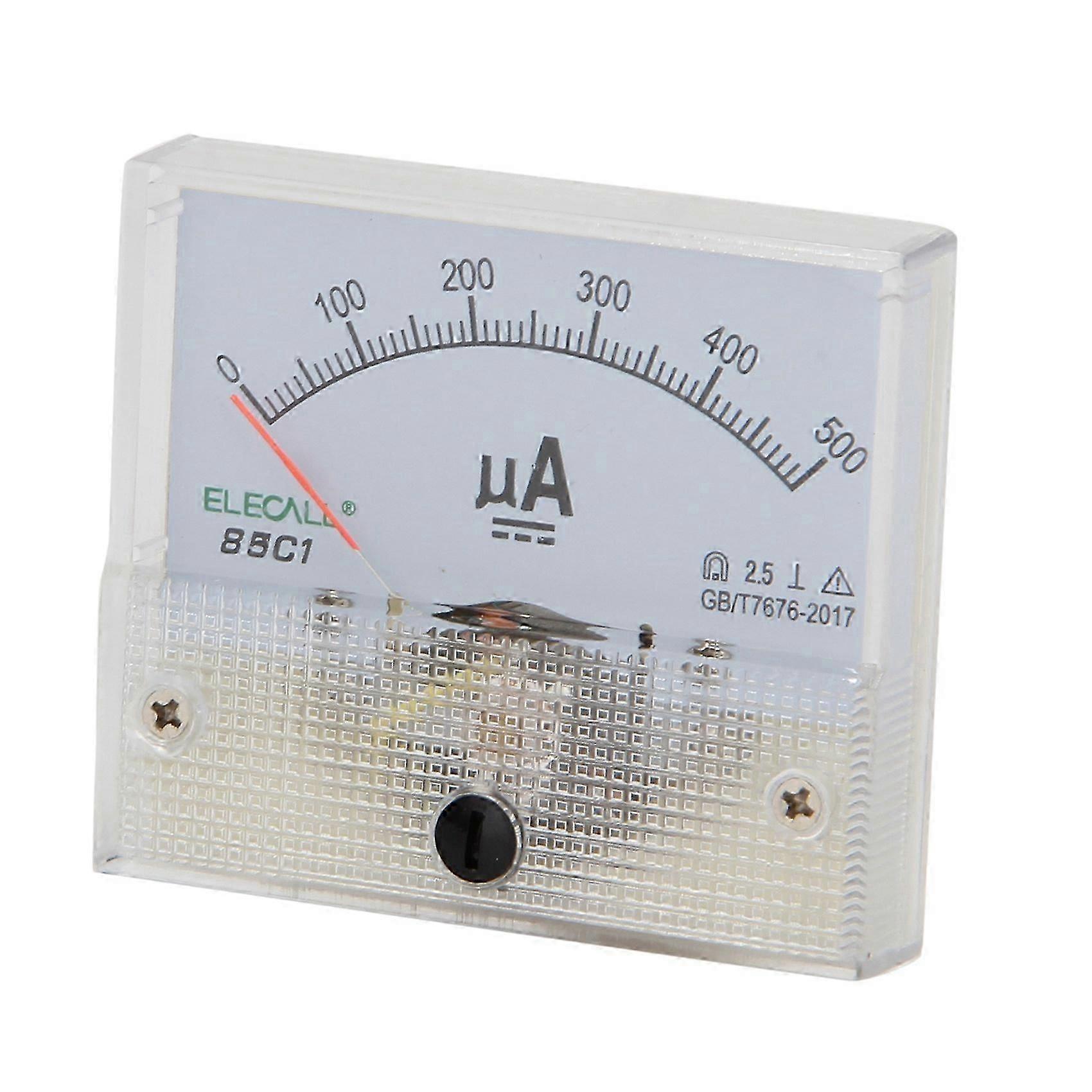85C1-A DC 0 - 500UA Pointer DC Ammeter Analog Current Panel Ampere Meter for Pressure Regulator Distribution Boxes, Etc