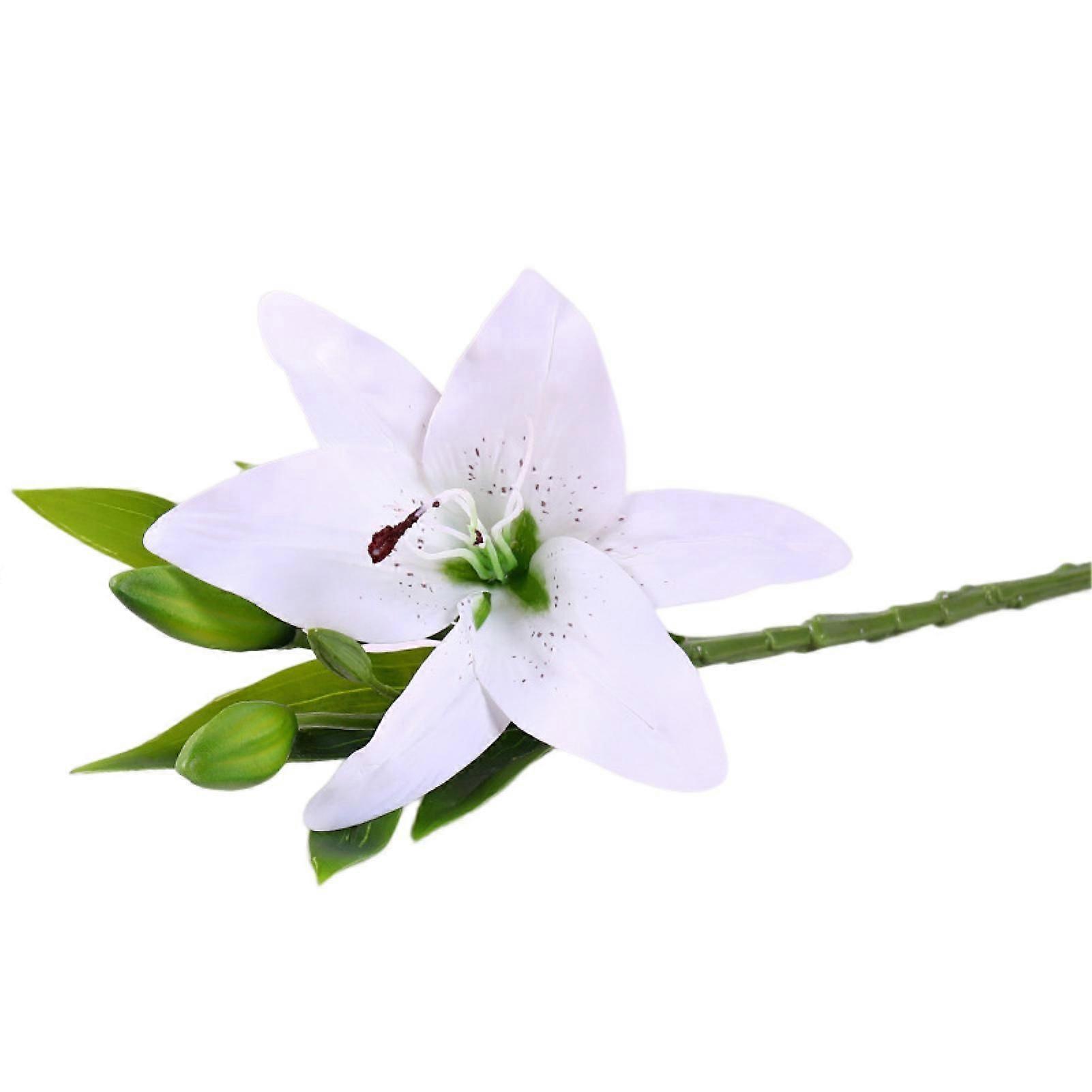 Artificial Flower Weather-resistant Non-fading No Withering No-Watering Easy Maintenance 3D Printing 3 Heads Artificial Lily Flower Home Decor